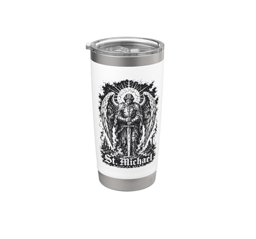 San Miguel Quis Ut Deus Arcángel Protector Vaso térmico de acero inoxidable de doble pared