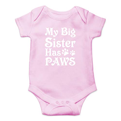 Image of AW Fashions My Big Sister Has Paws Baby Bodysuit Cute Newborn Girl Outfits Funny Romper Baby Boy Clothes