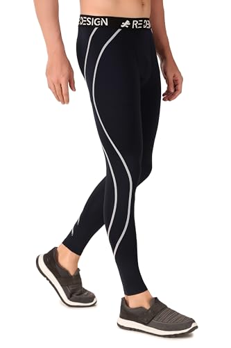 Image of ReDesign Apparels Men's Polyester Compression Pant /Tights /Megging for Gym, Running, Cycling, Yoga & All Sports