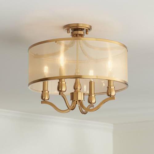 Possini Euro Design Nor Vintage Ceiling Light Semi Flush-Mount Fixture