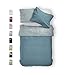 Produktbild BLUE MOON Mako-Satin Premium Wendebettwäsche 135x200+80x80cm ALLE GRÖßEN Normalgröße Standardgröße Übergröße Einfärbige Made IN EU Qualitätsbettwäsche Aqua
