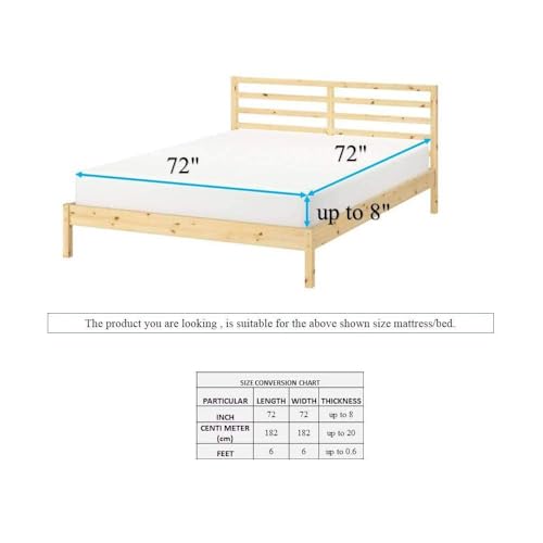 Image of Trance Cotton Feel Terry Ultra Soft Waterproof Mattress Protector | Breathable - Hypoallergenic Mattresses Cover (72x72 inch | 6x6 feet, Classic Blue - Pack of 1)
