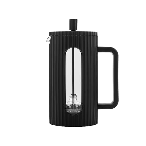 BENI SOIS-TU French Press Coffee Maker, 34 oz, Heat Resistant Borosilicate Glass, 4-level Filtration