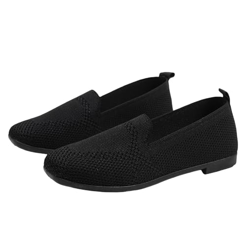 Women's Ballet Flats Shoes Women's Lightweight Knitted Loafer Comfortable Casual Dressy Mesh Slip-On Ballerina Walking Shoes