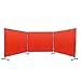 VEVOR Welding Screen with Frame, 6' x 8' 3 Panel Welding Curtain Screens, Flame-Resistant Vinyl Welding Protection Screen on 12 Swivel Wheels (6 Lockable), Moveable & Professional for Workshop, Red