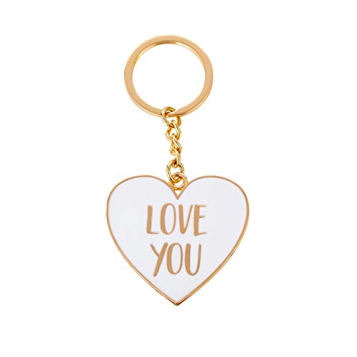 Maia Gifts Love You Gold Metallic Heart Keyring