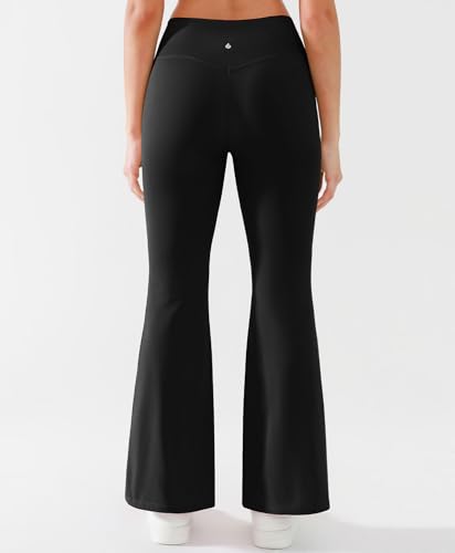 BRXL V Crossover Flare Leggings for Women Petite High Waisted 25 Inseam Flared Yoga Pants Bell Bottom Workout Gym3