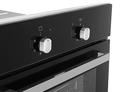 Cookology-SFO60BK-60cm-Built-In-Electric-Fan-Oven-Integrated-Single-Fan-Oven-with-Grill-in-Black-or-Stainless-Steel-Black