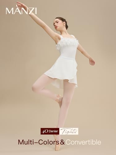 Image of MANZI 3 Pairs Convertible Dance Tights for Women Transition Ballet Stockings