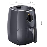 Chefman TurboFry 2-Quart Air Fryer, Dishwasher Safe Basket & Tray, Use Little to No Oil For Healthy Food, 60 Minute Timer, Fry Healthier Meals Fast, Heat And Power Indicator Light, Temp Control, Grey