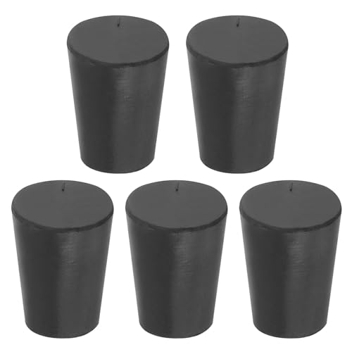 PATIKIL Gummistopfen Konisch 1# 5 Stück Stopfen Vollgummi Stopper Labordichtung Rohrstopfen Gummistopfen Stecker Stopfen Vollgummistopfen für Flasche Teströhrchen Schwarz