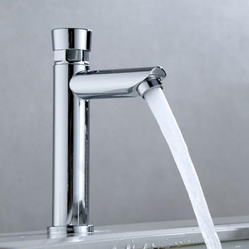 Rubinetto miscelatore per lavabo da bagno, 4 stili in acciaio inox touch press rubinetti per lavabo con ritardo temporizzato per casa hotel (B)