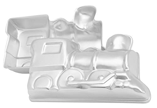 WJSYSHOP 11 Inch locomotive Train Engine Shaped Aluminum 3D Cake Mold Baking Mould Tin Cake Pan - locomotive