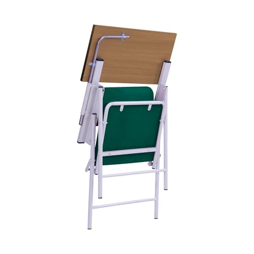 Image of Spacecrafts Folding Cushion Study Chair | Space Saving | Desk Chair | Powder Coated with Cushion | Chair with Writing Pad