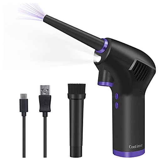 Air Duster for Computer Medical Equipment Camera Cleaning,15000mAh Electric Air Blower with LED Light Powerful 45000 RPM 10W Type-C Port Handy Air Duster Replaces Compressed Air Cans