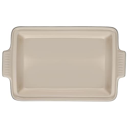 Le Creuset Olive Branch Collection Stoneware Heritage Covered Rectangular Casserole, 4 qt., Marseille with Embossed Lid by Le Creuset - Image 2