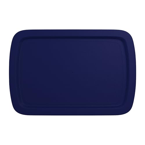 Replacement Lid fits Pyrex 9x13 C233 Easy Grab Glass Casserole Baking Dish Container with Cut-Out Handles, for 3-Quart Model C-233-PC (Navy)