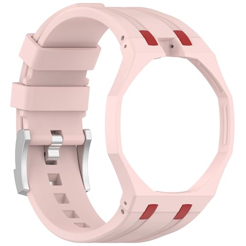 Silicone Strap Band Replacement, Compatible with Royal Pop Pocket Watchs, Turns Your Pocket Watch into a Wrist Watch, Multiple Colors Available, No Watchs Included (Rose Crown at 12 O'clock)