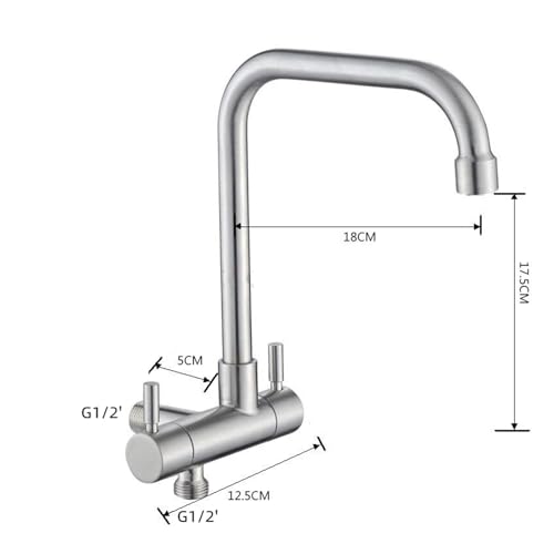 Robinet de cuisine mural inox 304 anti-calcaire et durable