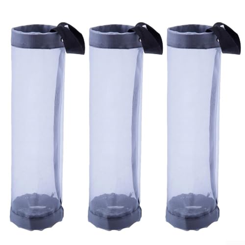 Lot de 3 supports muraux pour sacs poubelle pour garder votre espace de cuisine organisé (gris)