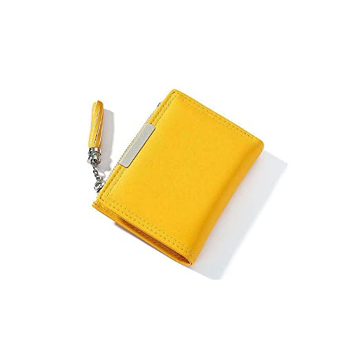 Women's Wallet Pu Leather Women Wallet Small Tassel Coin Purse Pocket Simple Casual Mini Female Wallet Brand Wallet Change Purse (Color : Yellow) (Yellow)
