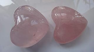 JALYKA Dos Bonitos Corazones de Cristal de Cuarzo Rosa Natural.