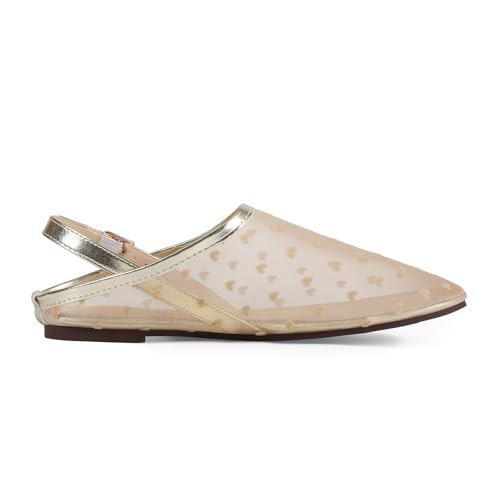Dumalum Gold Mesh Ballet Flats for Women Mary Jane Animal Print Shoes Casual Ballerina Flats Fall 2026 — view 5