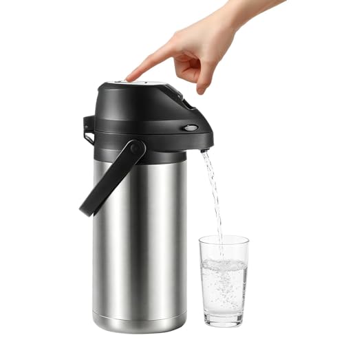Botella de agua con paja y tapa - vaso frío caliente | Botella térmica con botón de empuje de 1900 ml | Taza térmica a prueba de fugas | Para café té agua bebida viaje escuela casa oficina campings