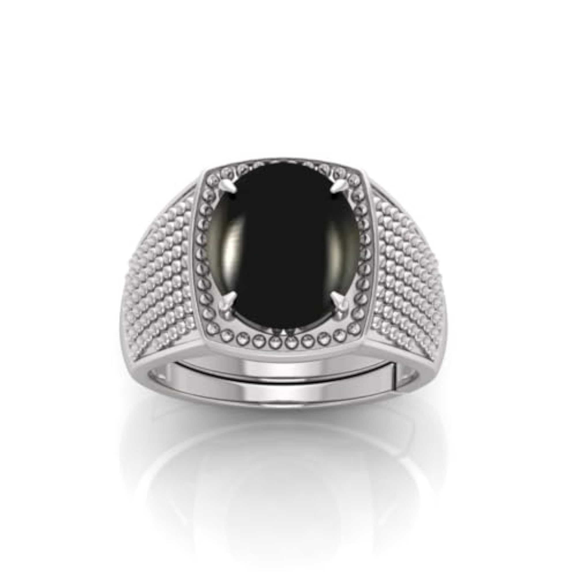 10.25 Ratti Black Hakik Adjustable Ring, Lab Certified