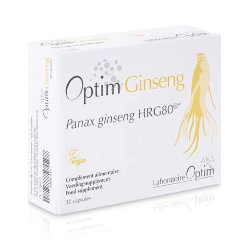 Panax Ginseng rojo coreano 30 cápsulas | Ginseng cultivado en Bélgica | Suplemento Energía Vitalidad | Optim Ginseng