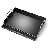 Universal Plancha Grillplatte für Weber Gasgrills & Holzkohlegrill, Universal Grillpfanne Flache Oberplatte, Schwarze Plancha Grillplatte, Antihaftbeschichtung, 43 x 33CM Rechteckige Grillplatte