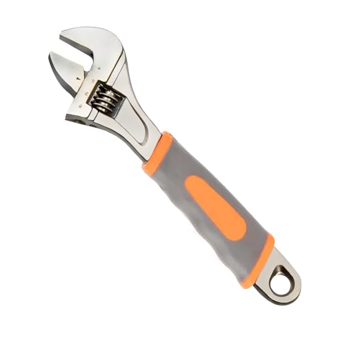 HEXAR Pipe Wrench 12-inch 32mm Heavy Duty Straight Adjustable Wrench Chrome Vanadium Steel Professional Plumbing wrench tools for Pipe Home Vehicle repair