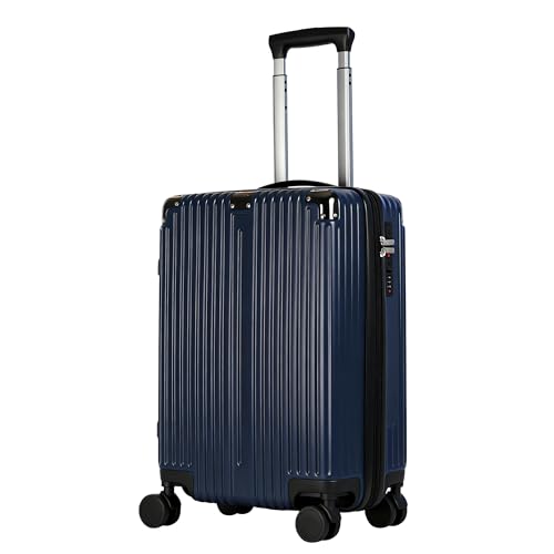 Image of 20 Inch Carry On Luggage with Spinner Wheels,PC Expandable Hard Shell Suitcase with USB Port,Lightweight Travel Luggage Airline Approved for Men Women (Navy Blue)
