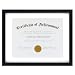 Upgrade Tempered Glass 11x14 Document Frame Black with 1 Mat for 8.5x11 Documents Certificate Diploma , Wood Picture Photo Frame