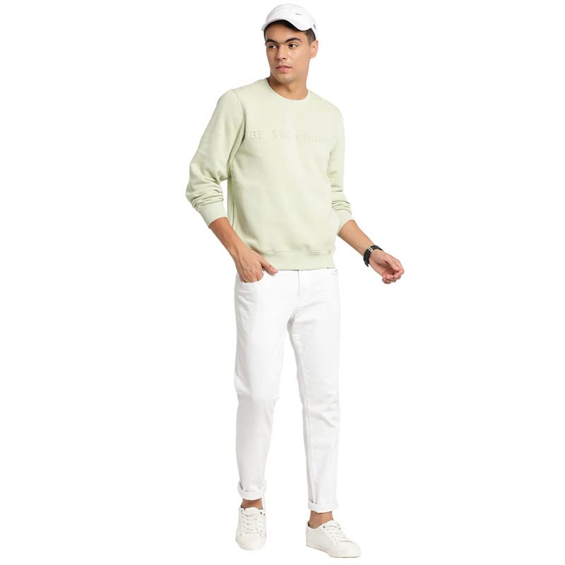 Image of Turtle Men Light Green Printed Round Neck Sweatshirt