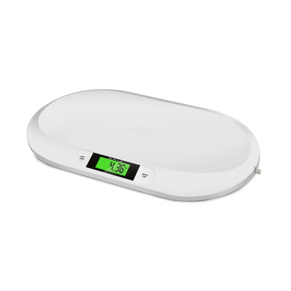 Báscula digital para bebés y niños con pantalla digital LCD con medidor báscula pesa recién nacido pediátrica 20 kg apagado automático y tara pesar apta también para animales pequeños