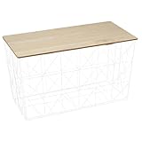 Dimensions : 80 x 46 x 40 cm HOME DECO FACTORY - Hd7207 - Table Pliable Filaire Blanc Gain de Place