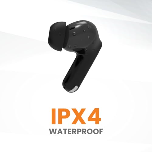 Image of JUST CORSECA Swift Buds Wireless Earbuds with Quad Mic | ANC+ENC Noise Cancelling TWS Earphones | 50H Playtime | 13mm Drivers | Bluetooth 5.4 | Type-C Fast Charging | Touch Control (Black)