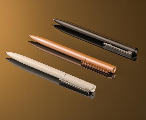 Image of Metal Twist Pen Minimalist Design Heavy Weight 24g Black Ink 0.5mm (Black)