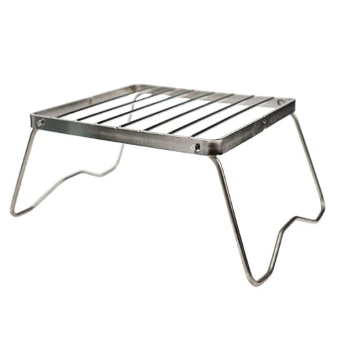 Ultrafun Portable Camping Grill Compact Mini Stainless Steel Campfire Charcoal Gas BBQ Grill Rack for Backpacking, Hiking, Picnics, Fishing (A-Large)