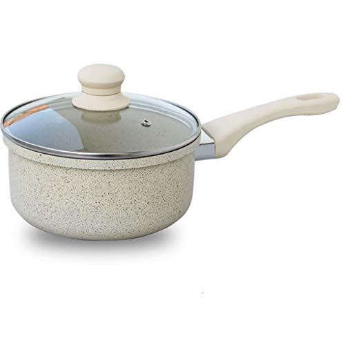 NMNMNM Saucepans Soup Pot Nonstick Saucepan Sauce Pan with Glass Lid Aluminum Alloy Milk Pan Nonstick Saucepan Glass Lid (White) Milk Pan/Saucepan