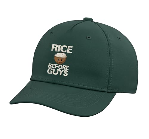 Funny Kawaii Rice Bowl Anime Baseball Cap Dark Green