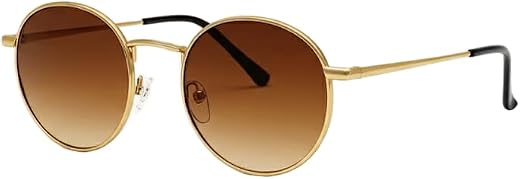 ACCENTZ Classic Round Sunglasses for women/Mens, Metal Frame Stylish Fashion Sun Glasses | Everyday Wear Goggles