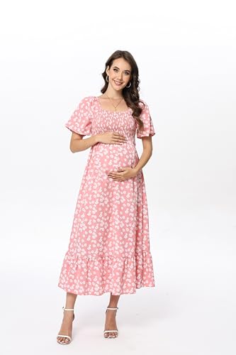 Image of Maternity Dress Women's Off Shoulder Split A Line Casual Maxi Dress Photography Dress for Babyshower