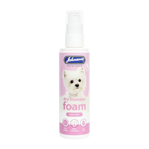 Johnson's Dry Foam Shampoo for Dogs - Baby Fresh Scent, Waterless Cleaning - 150ml