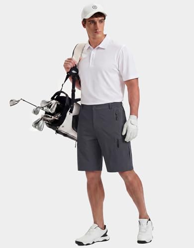 COOFANDY Men's Hiking Cargo Shorts 9" Lightweight Short with Zipper Pockets - 4