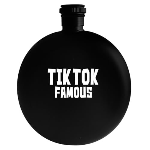 Tiktok Famous - 5oz Round Alcohol Drinking Flask, Black