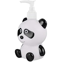 Dispensador Jabon Unicornio Cabilock Botella de lavado de manos para niños, dispensador de jabón de dibujos animados, botellas de champú vacías (panda blanca y negra, 300 ml)