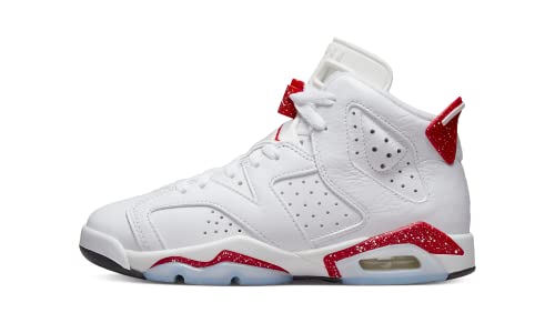 Jordan Boy's Air 6 Retro (Big Kid) White/University Red/Black 6 Big Kid M