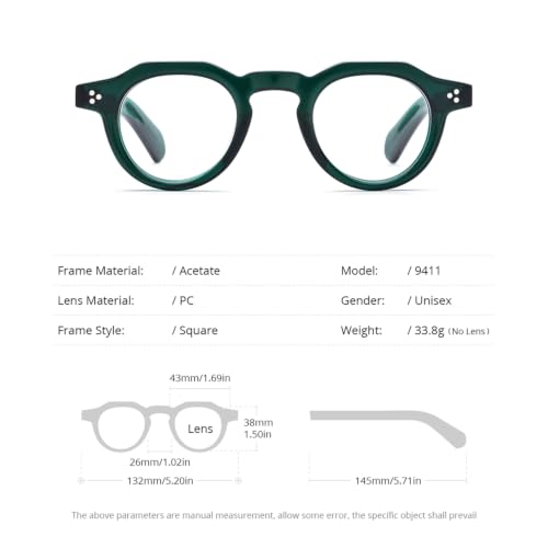 Image of HEPIDEM Acetate Glasses Frame Men Women Square Eyeglasses Optical Spectacles MZEPH